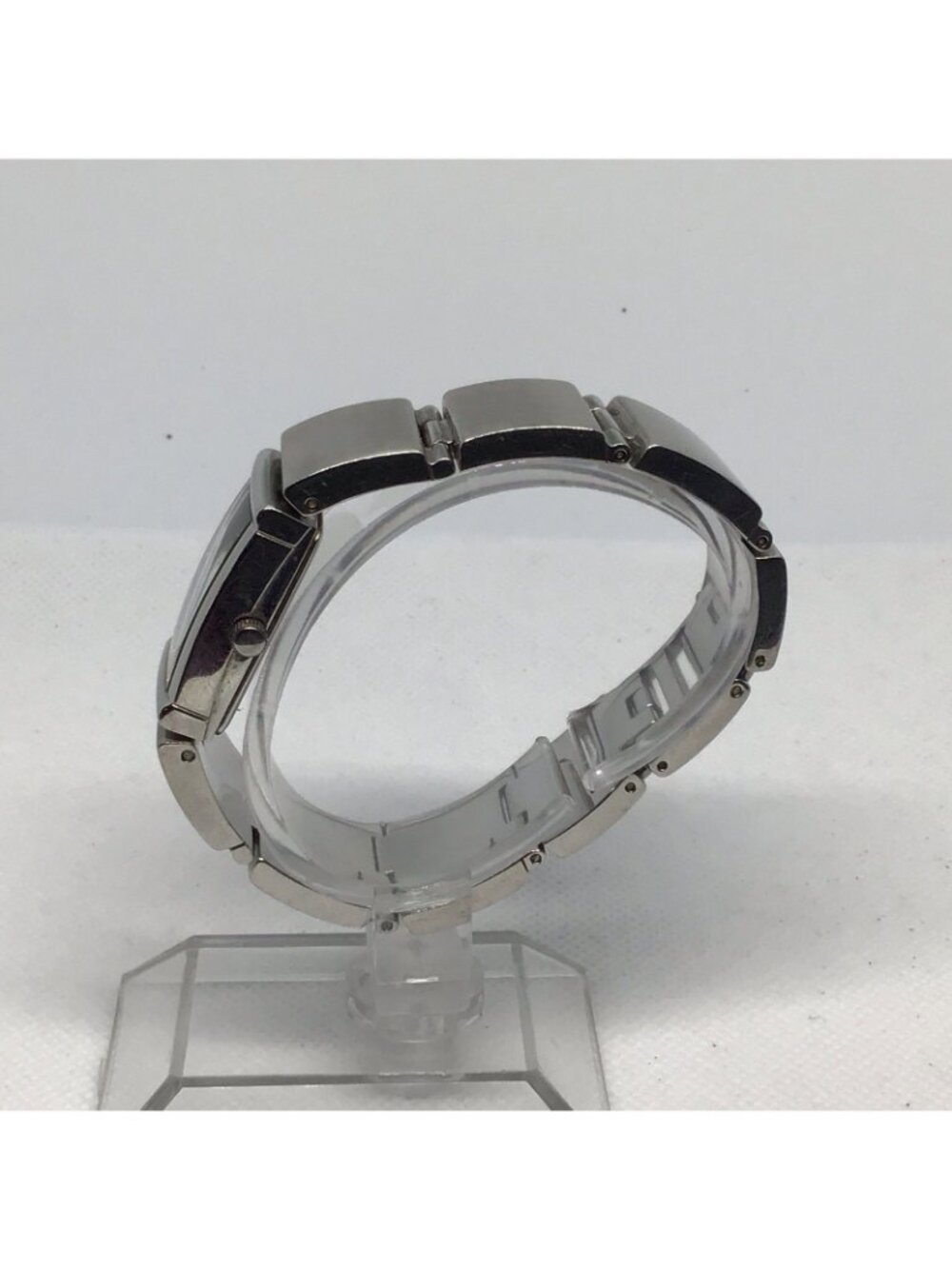 Fossil ES1710 Ladies Rectangle Silver Tone Rhinestone Mother of Pearl Watch - Picture 3 of 14